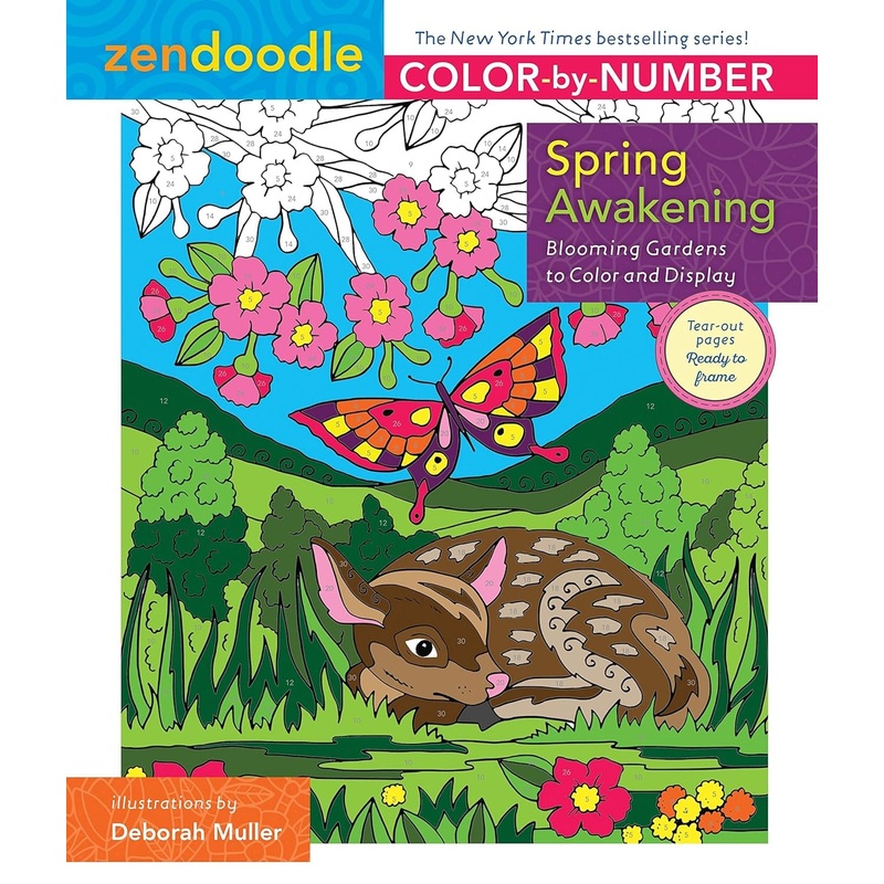Zendoodle Color-by-Number: Spring Awakening: Blooming Gardens to Color and Display