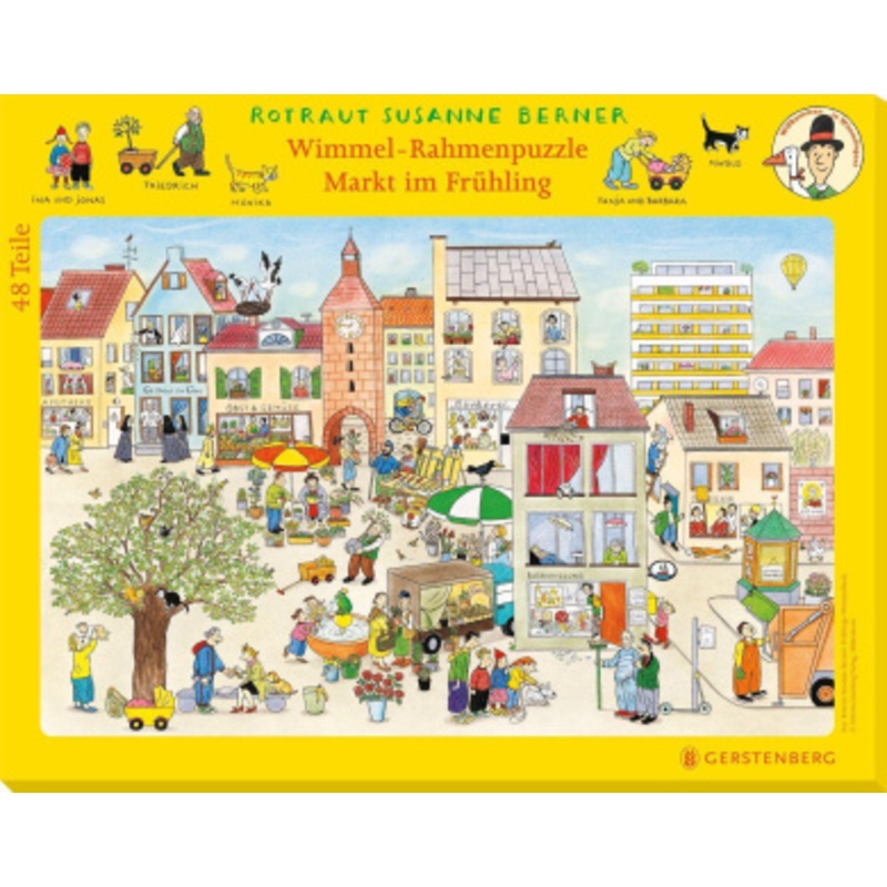Wimmel-Rahmenpuzzle Frhling Motiv Markt [German]