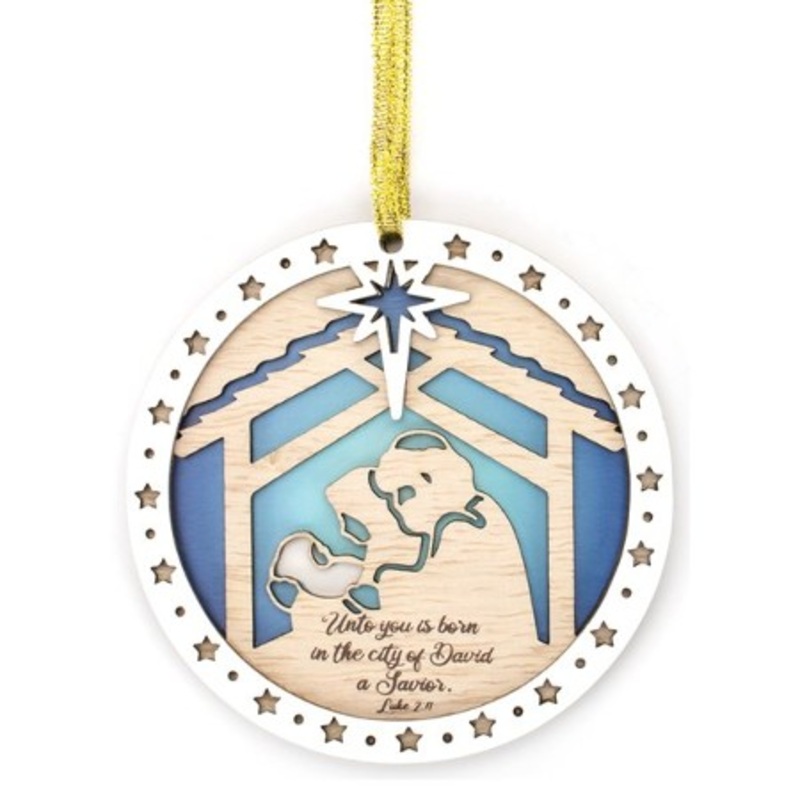 Unto You is Born in the City of David A Savior Laser Cut Wood Ornament