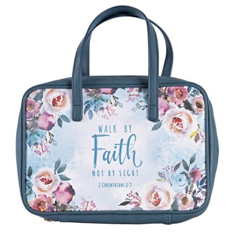 Walk By Faith Bible Cover, Green, X-Large
