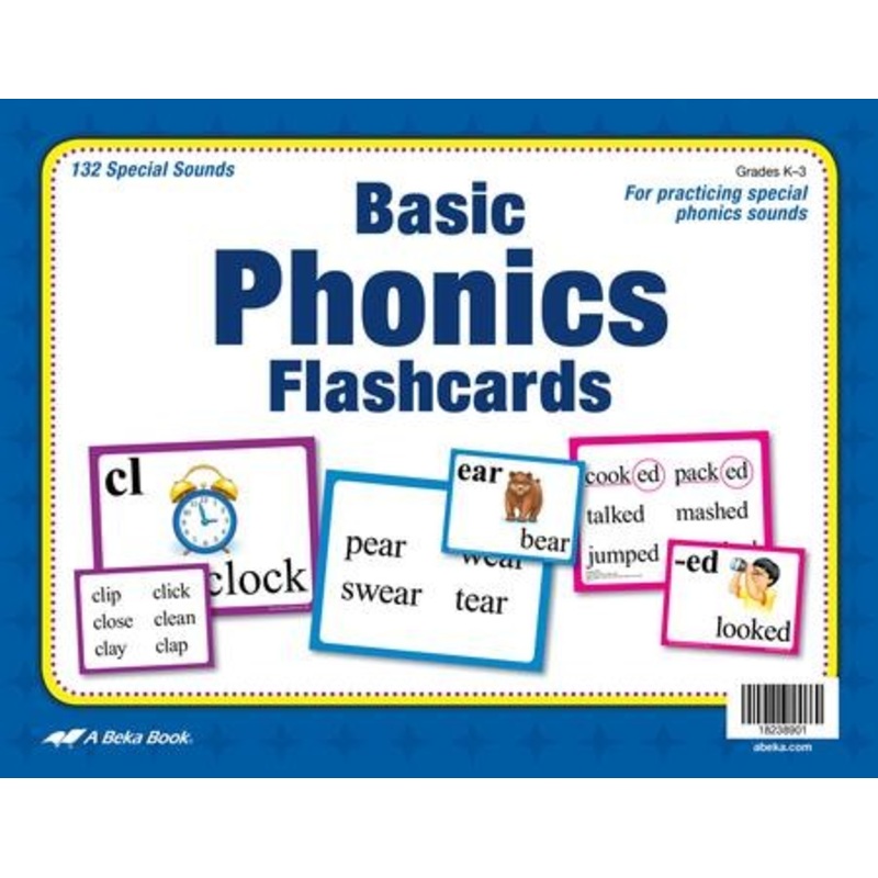 Abeka Basic Phonics Flashcards (K5; 132 cards)