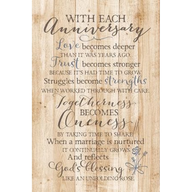 With Each Anniversary Wood Plaque