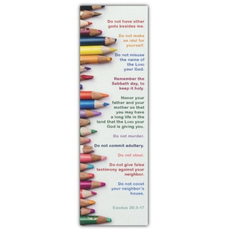 10 Commandments for Kids Bookmarks (Exodus 20:3-17) Pack of 25