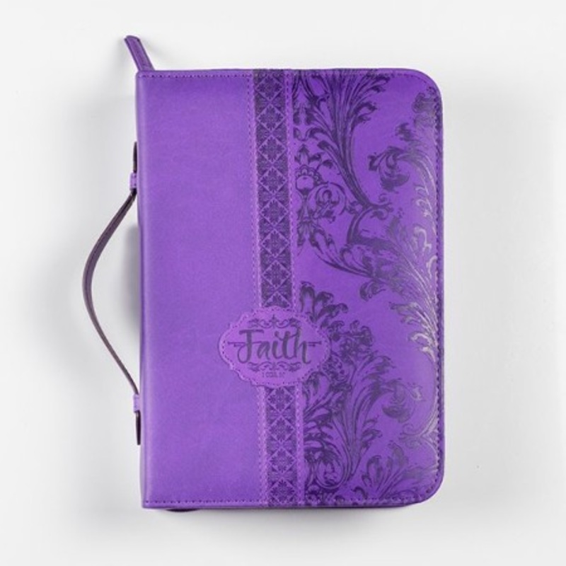 Walk By Faith, 2 Corinthians 5:7 Bible Cover, Purple, X-Large