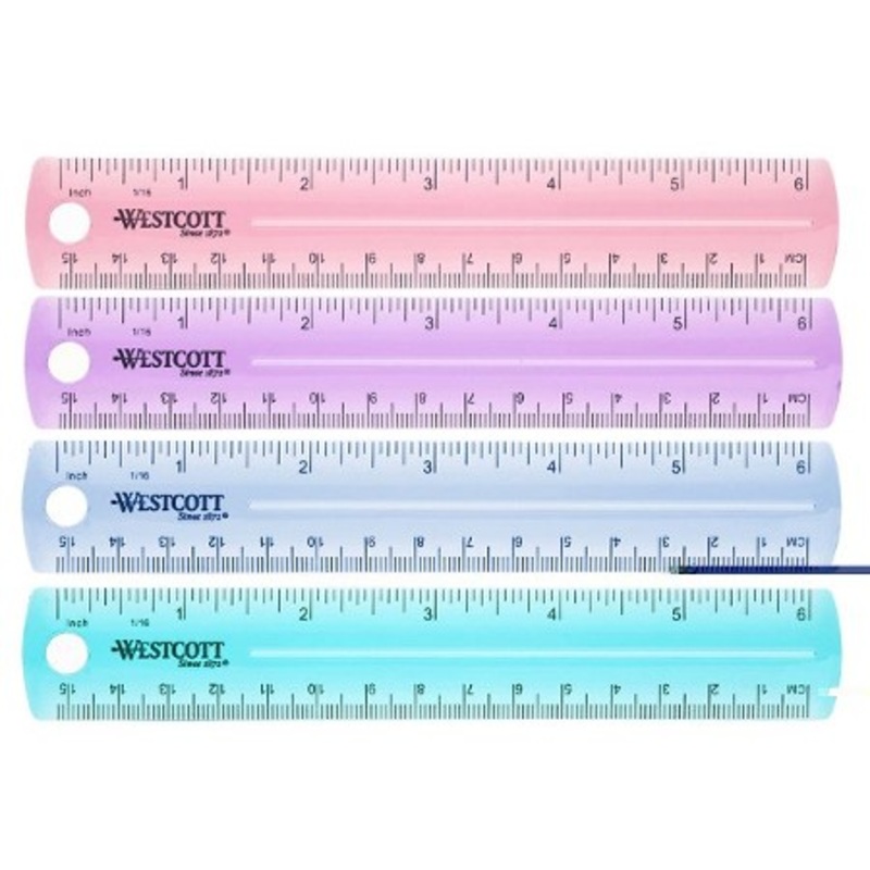 6″ Plastic Ruler, Assorted Colors