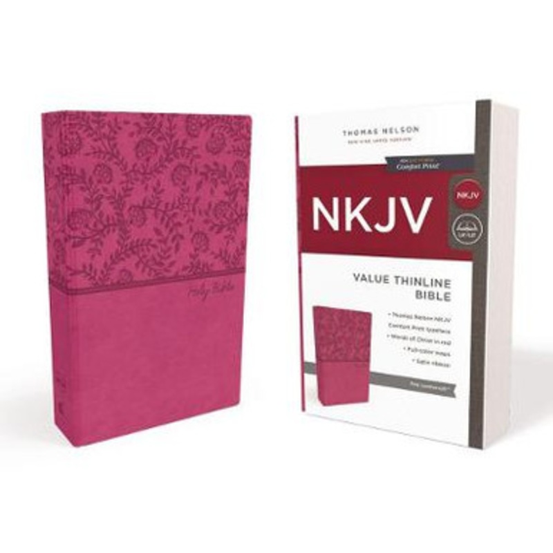 NKJV, Value Thinline Bible, Leathersoft, Pink, Red Letter Edition, Comfort Print: Holy Bible, New King James Version by Thomas Nelson